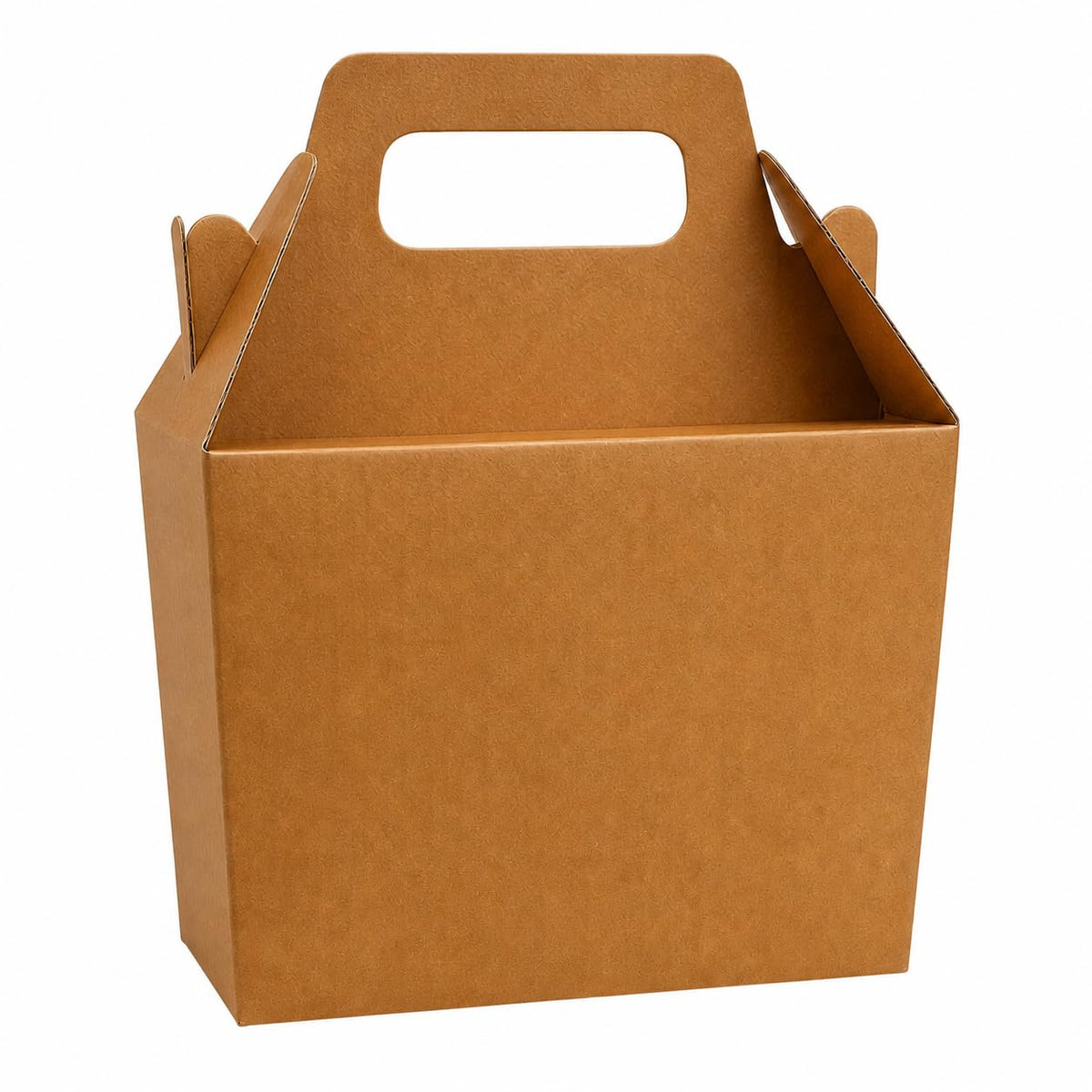 CorruCraft 3 Ply 14x 6x11 Inches Carry Box With Handle, Brown, Cardboard, Gift & Food Packaging (Pack Of 10)