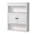 Zenna Home Bathroom Wall Cabinet, White with 2 Doors and 3 Adjustable Shelves, Ideal Medicine Cabinet or Over-the-Toilet Wall-Mo