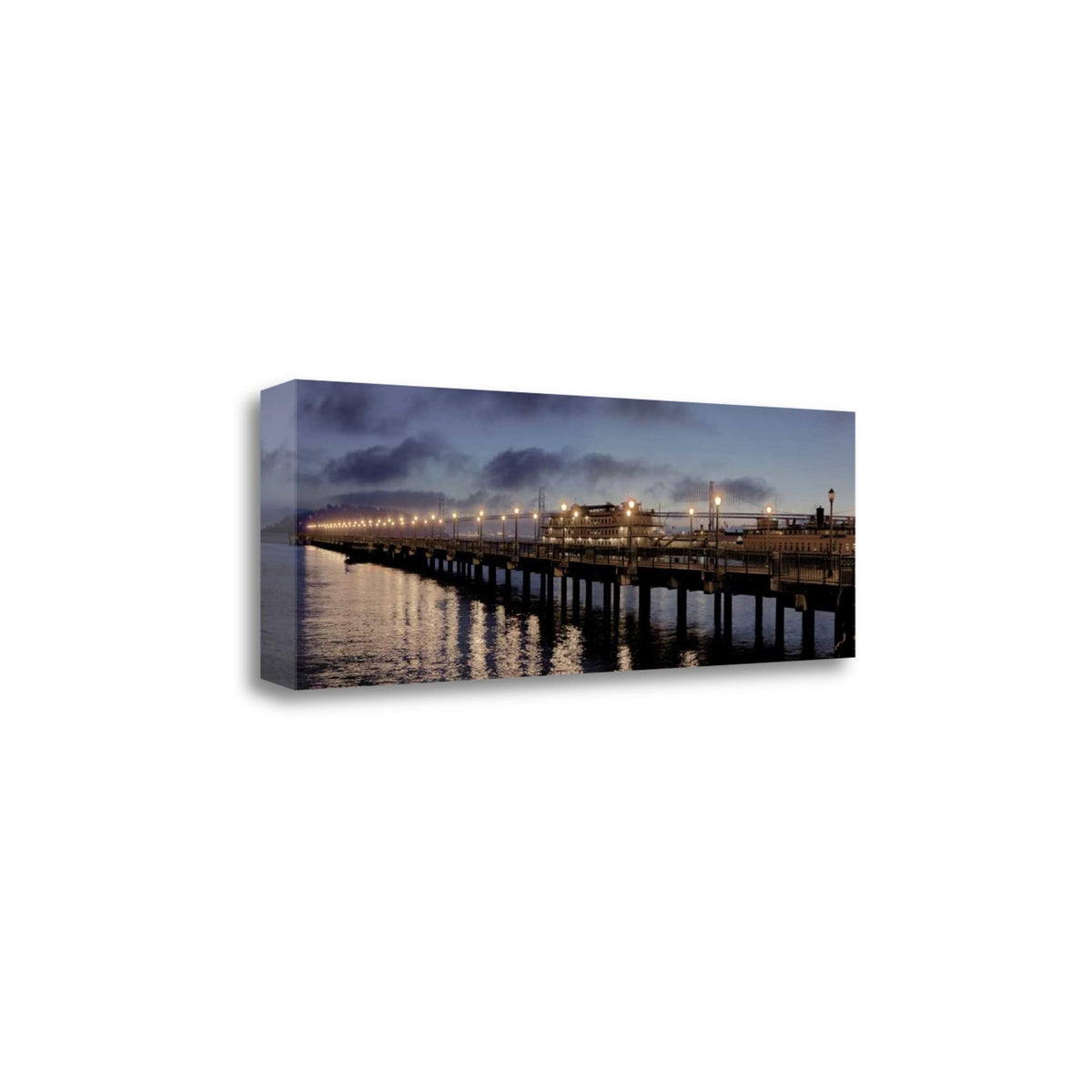 47' Rectangle Panoramic View City Pier Gallery Wrap Canvas Wall Art