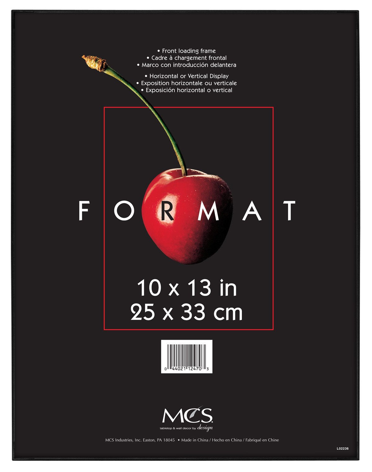 MCS Plastic Format Frame for a 10'' x 13'' Photograph, Color; Black