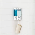 Better Living Products Duo Shower Dispenser 2, Shampoo And Soap Dispenser, 2 X 10.5 Fl. Oz. Chrome, 4.75' X 3.13' 7.75'