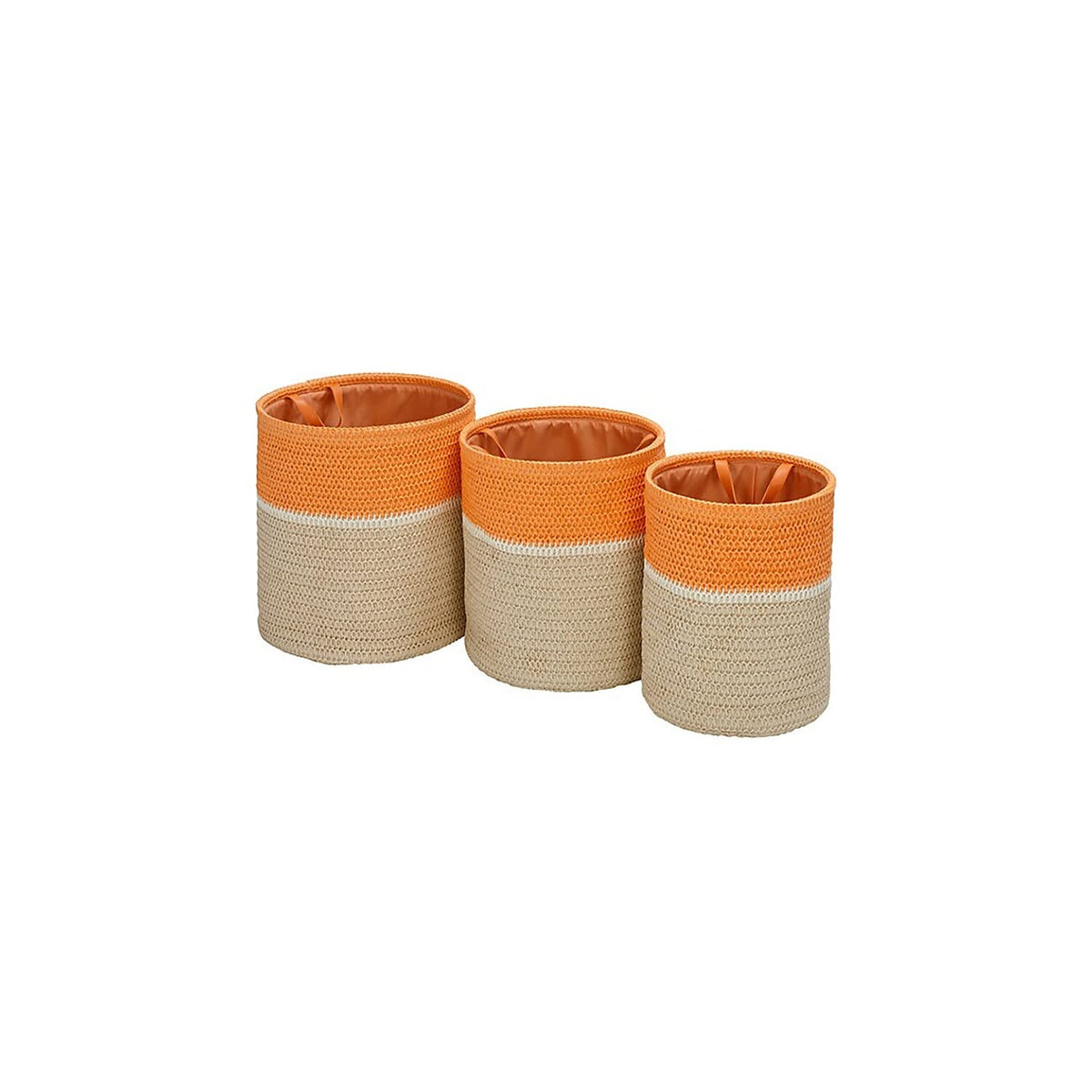 HoneyCanDo Storage Basket 3 Piece Nesting Set, Natural Woven Design, Laundry Hamper for Bedroom, Living Room, Bathroom, Blanke