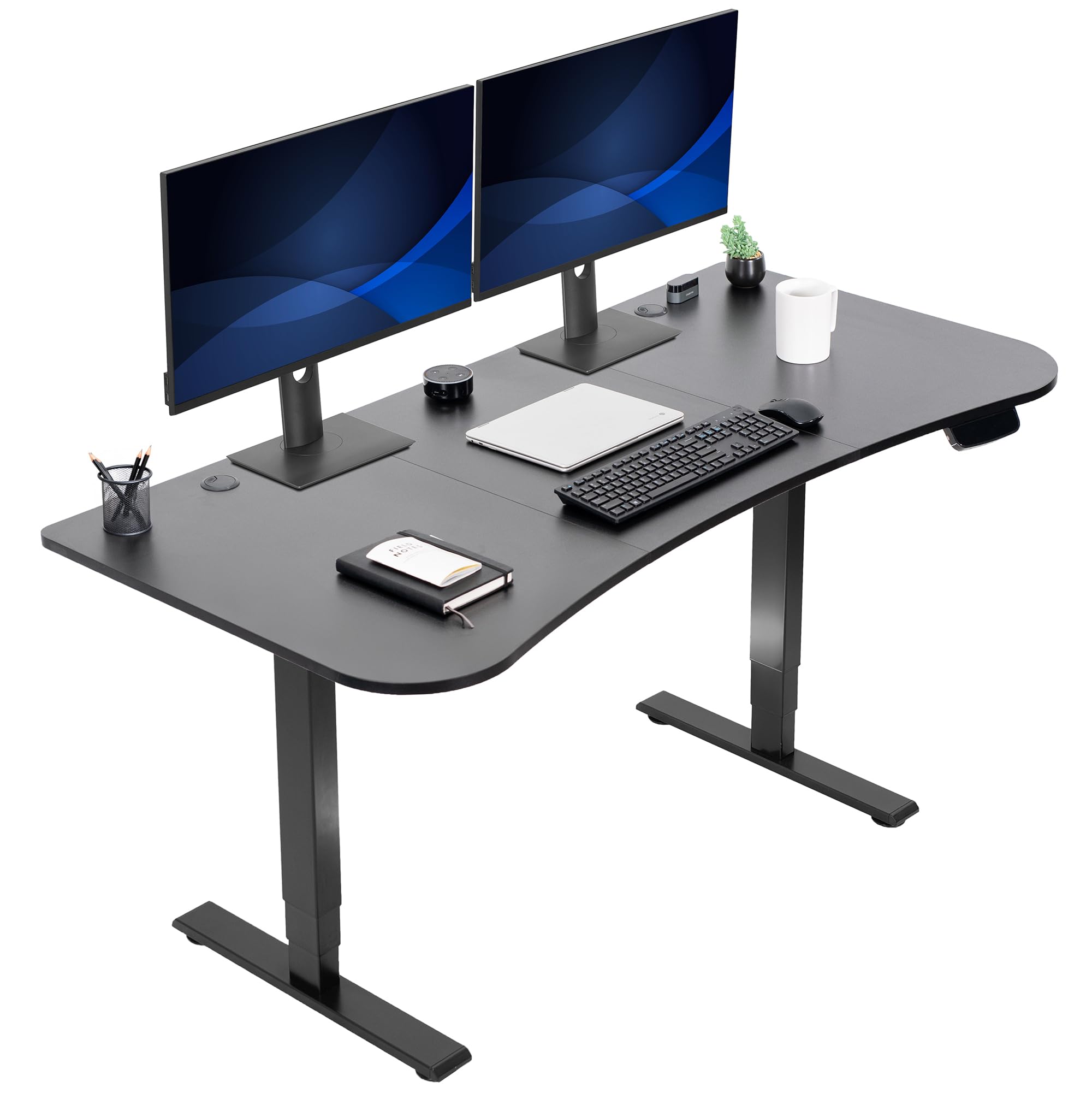 VIVO Electric 63 x 32 inch Standing Desk Workstation, Memory Controller Height Adjustment, 176 lb Frame Support, 2E Series, Blac