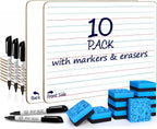 Scribbledo 10 Pack Double Sided Whiteboards Lined Dry Erase Board For Kids Ruled Writing Board Handwriting Practice For Kids Sma