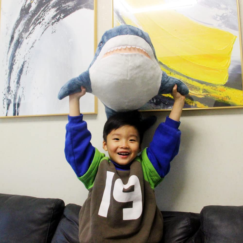 Ryttir 31 Inch Xl 15% Giant Shark Stuffed Animals,Chubbier Shark Pillow Soft Shark Plush Shark Plushie Stuffed Shark D  Cor, Per