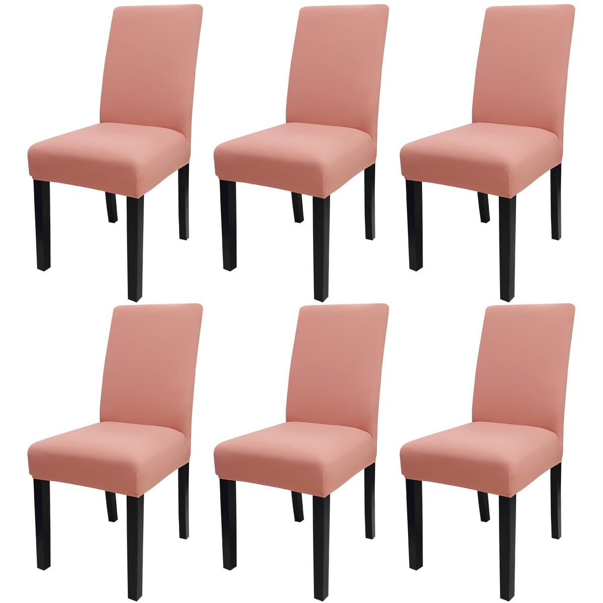 Jqinhome Terra Cotta Chair Covers For Dining Room Set Of 6, High Stretch Removable Washable Parsons Chair Slipcover For Home Party Hotel Wedding Ceremony (6Pcs,Terra Cotta)