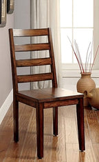 Set Of 2 Wooden Dining Chairs In Tobacco Oak Finish