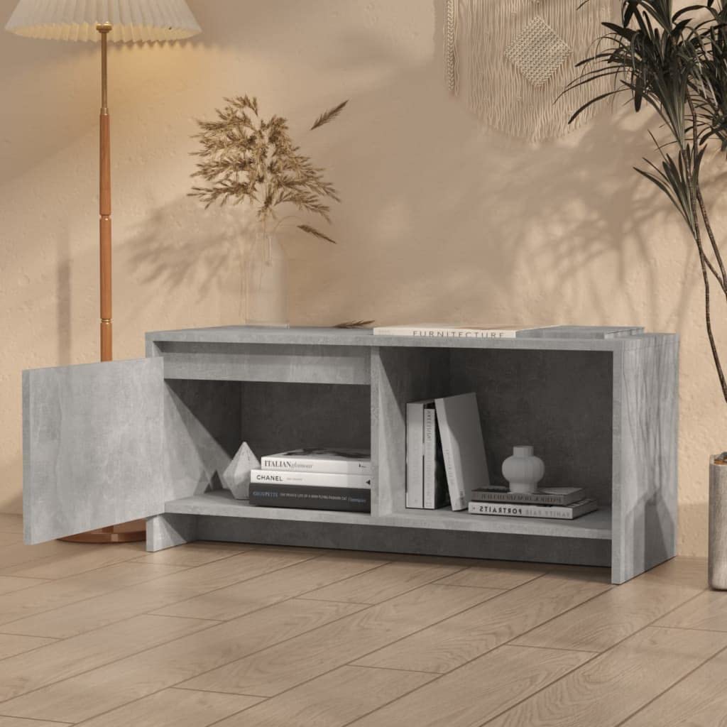 vidaXL TV Cabinet Concrete Gray 35.4&quot;x13.8&quot;x15.7&quot; Chipboard