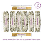 Life Of Gaia Sage Smudge Kit With Palo Santo. 6 White Sage Smudge Sticks & 2 Palo Santo Sticks For Cleansing