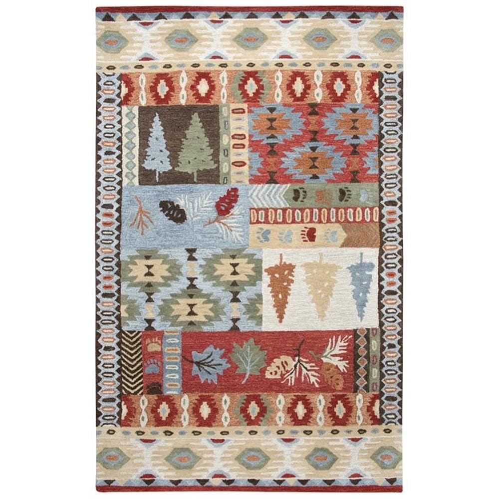 Itasca 8' X 10' Patchwork Brown/Blue/Beige/Red Hand-Tufted Area Rug