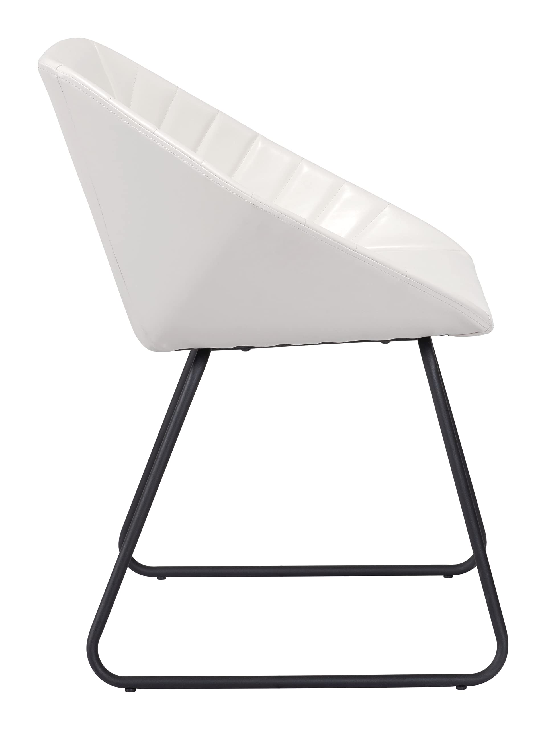 Zuo Modern - Miguel Dining Chair (Set of 2) White - Modern - Seating - Steel, Plywood, Foam, 100% Polyurethane - Indoor - 31.1in Height