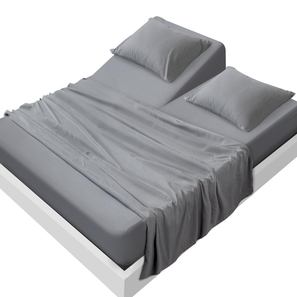 SPRINGSPIRIT Split Top King Sheets Sets for Adjustable Bed, 4 Piece Bed Sheets Set Deep Pockets, Extra Soft and Breathable Beddi