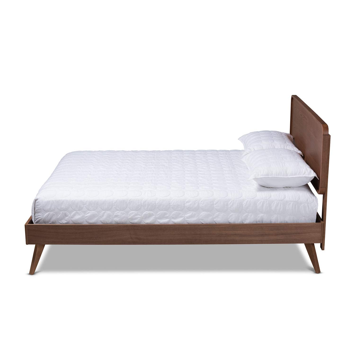Baxton Studio Demeter Mid-Century Modern Walnut Brown Finished Wood Full Size Platform Bed