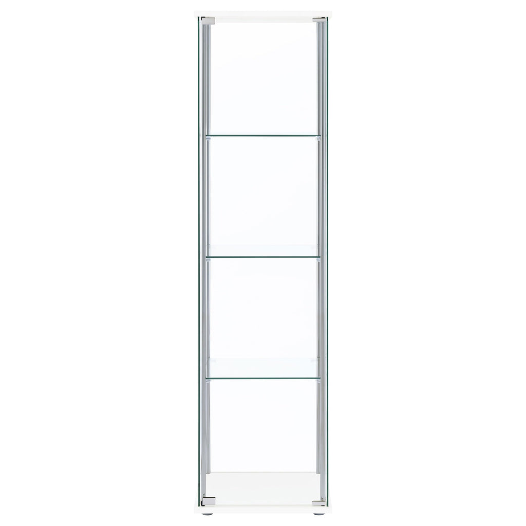 Coaster Home Furnishings Bellatrix 4-Shelf Clear Glass Curio Cabinet White 951072
