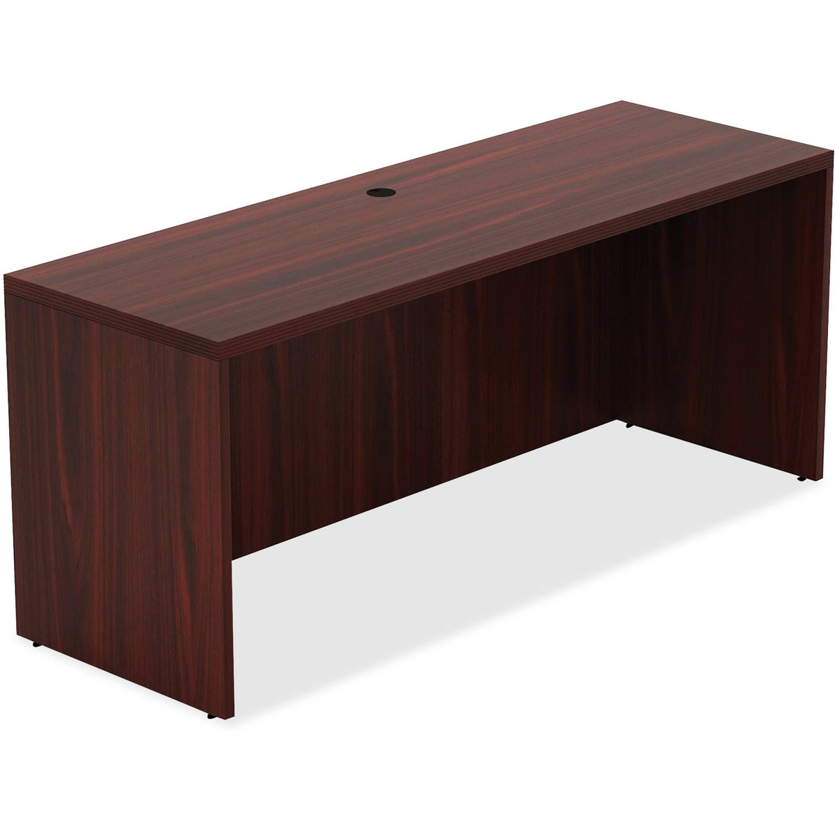 Lorell Chateau Series Mahogany Laminate Desking, 66.1 x 23.6 x 30