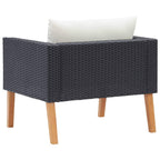 vidaXL Patio Sofa, Outdoor Couch with Cushions, Patio Wicker Furniture, Outdoor Sofa for Backyard Garden Porch, Rustic, PE Rattan Black