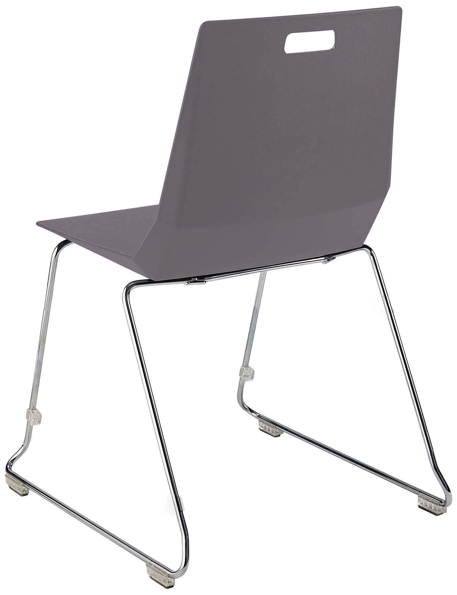 National Public Seating Nps Luvraflex Stack Chair With Charcoal Polypropylene Back/Seat, Chrome Frame