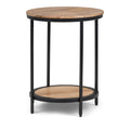 SIMPLIHOME Jenna Industrial 18 inch Wide Metal Round Accent Side Table in Natural for the Living Room and Bedroom