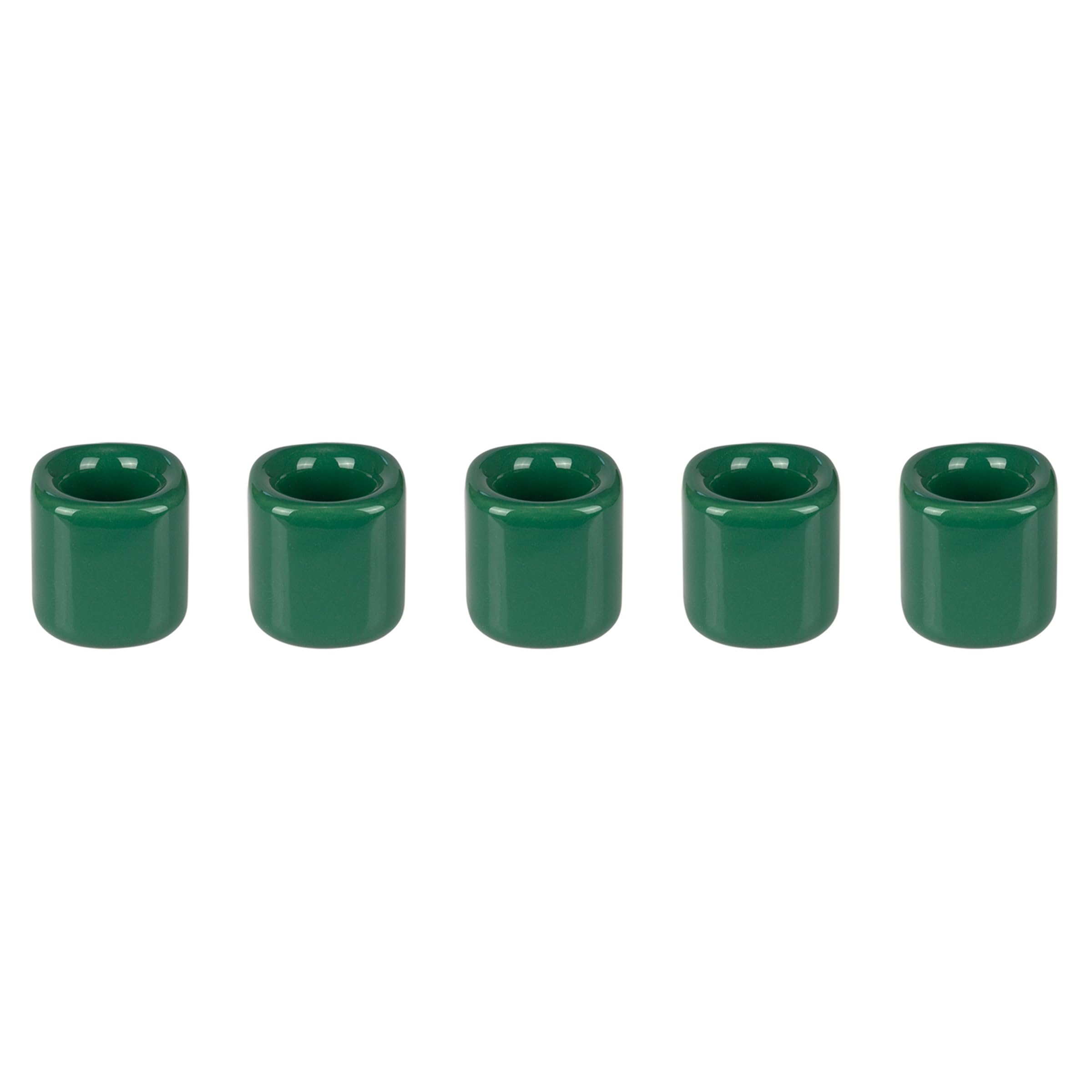 Mega Candles 5 pcs Green 1/2 Inch Diameter Ceramic Chime Ritual Spell Candle Holders, Great for Casting Chimes, Meditation, Ritu
