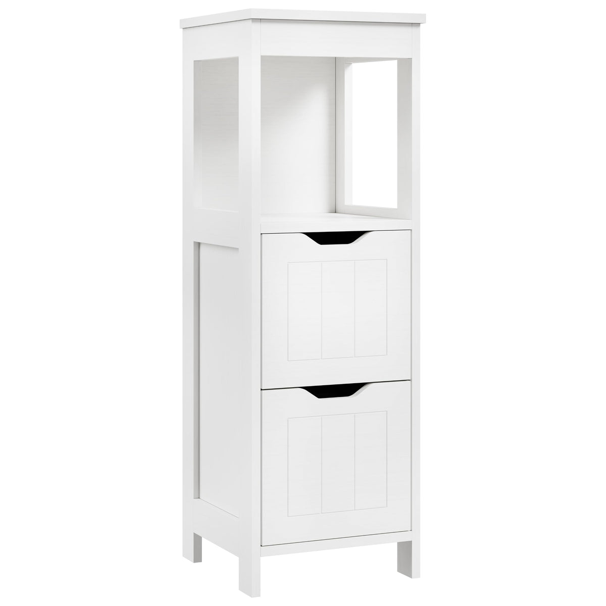 Shintenchi Small Bathroom Storage Cabinet, 2 Drawer Slim Floor Cabinet