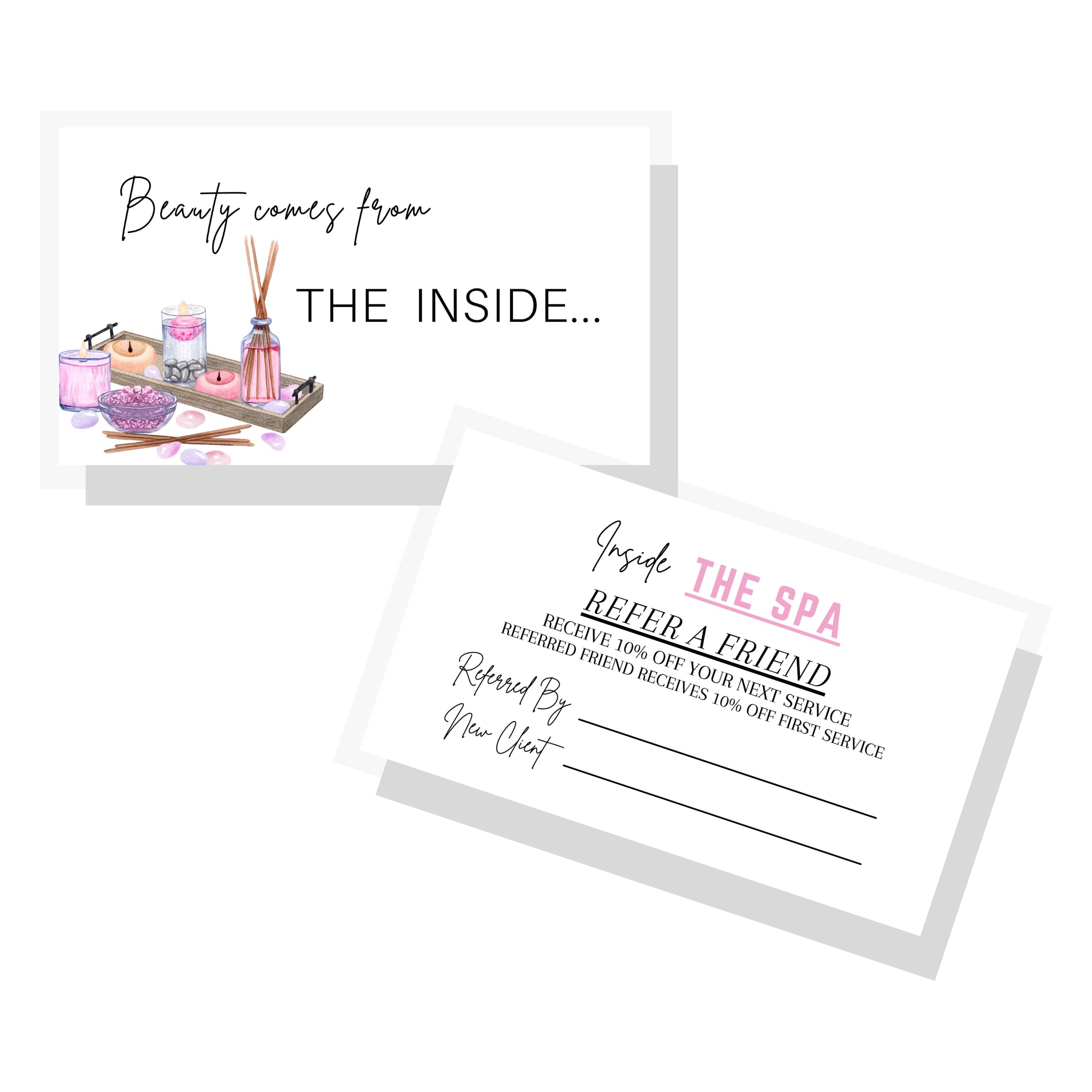 Referral Cards For Salon | 50 Pk | 2X3.5    For Client Loyalty Discount Business Cards Small Business Spa Scissors And Brush Sof