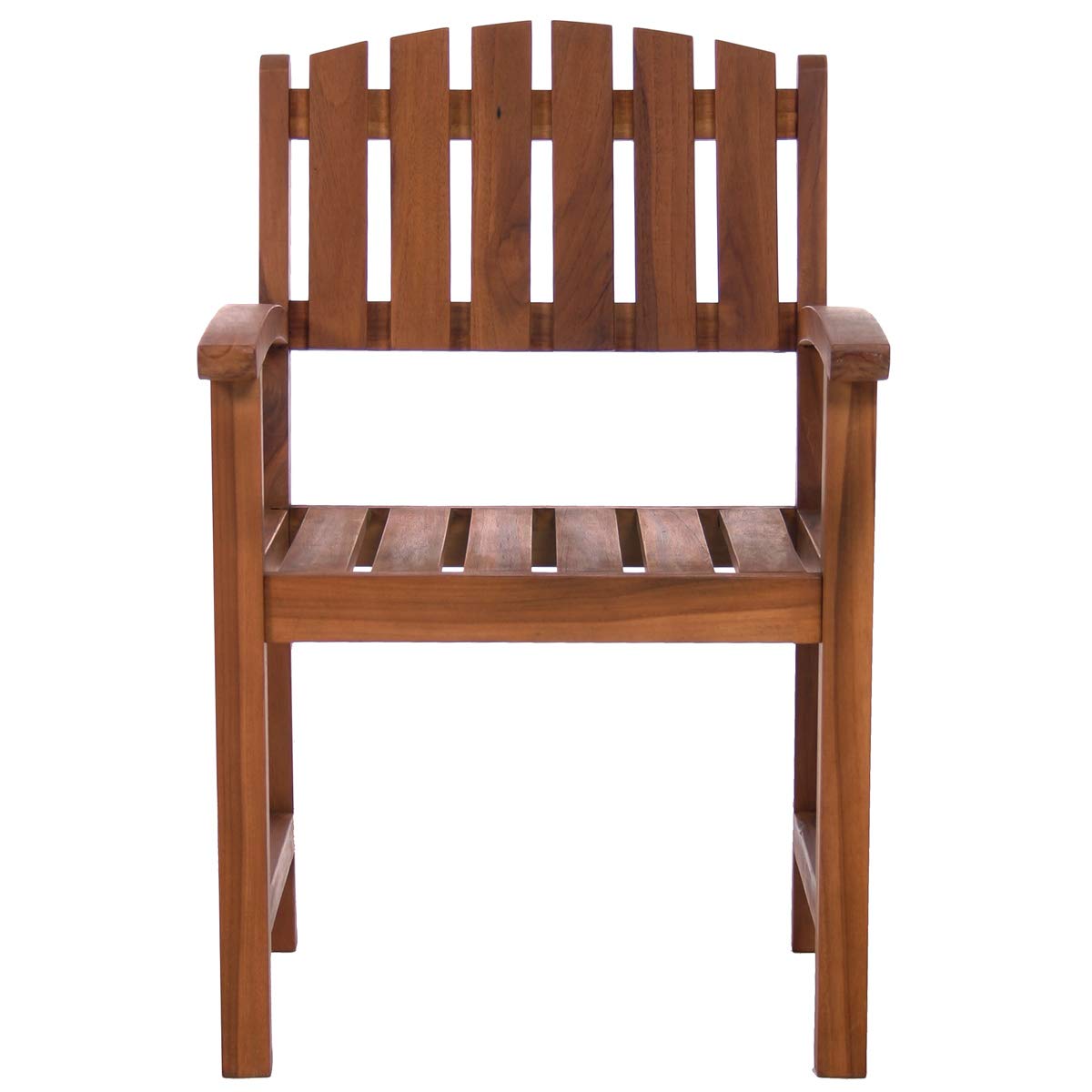 All Things Cedar TD20 Teak Arm Chair | Handcrafted Indonesian Teak Java Finish | Solid Brass Fittings | Curved Chair Back | Mortise & Tenon Joinery | Outdoor Wooden Chair | 24x23x41h