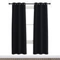 Nicetown Black Out Curtain Panel Shade, Single Piece, 34 Inches Wide By 72 Inches Long, Black, Solid Energy Efficient Eyelet Top Window Blind For Guest Room