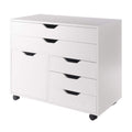 Casafoyer Halifax 3-Section Mobile Storage Cabinet | 5 Drawers | Side Cabinet | White Finish | 26.3  H x 30.7  W x 15.9  D