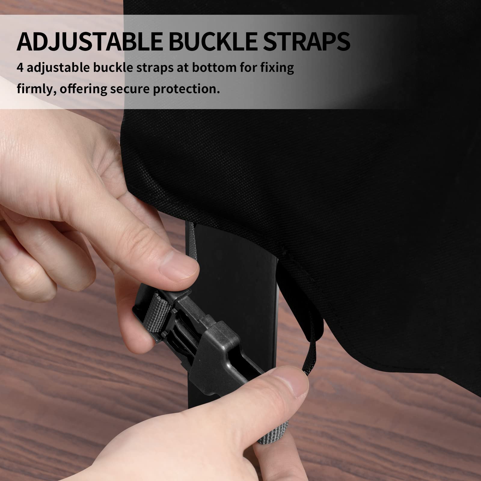 Easy-Going 600D Heavy Duty Patio Furniture Cover, Outdoor Rectangular Table And Chair Set Cover, Waterproof Outdoor Sectional Set Cover (130' L X 84' W X 28' H, Black)