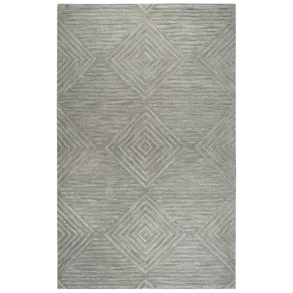 Rizzy Home Alora Decor Geneva 5' X 8' Solid Gray/Ivory Hand-Tufted Area Rug