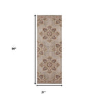 HomeRoots 532101 9 x 12 ft. Beige Medallion Power Loom Rectangle Area Rug with Fringe