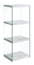 Convenience Concepts SoHo 4 Tier Tower Bookcase, White Faux Marble