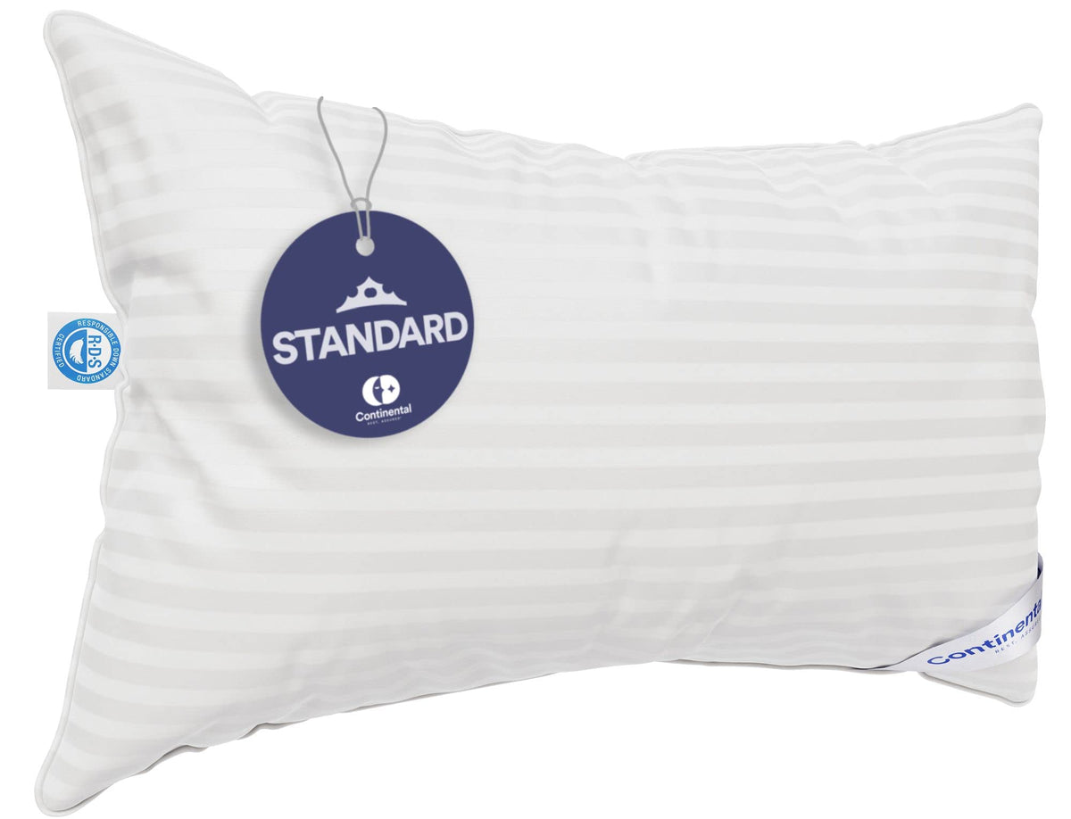 Continental Bedding Luxury Down Pillows Standard Size Pack Of 1 - Family Made In New York - Cool Breathable Bed Pillows For Slee