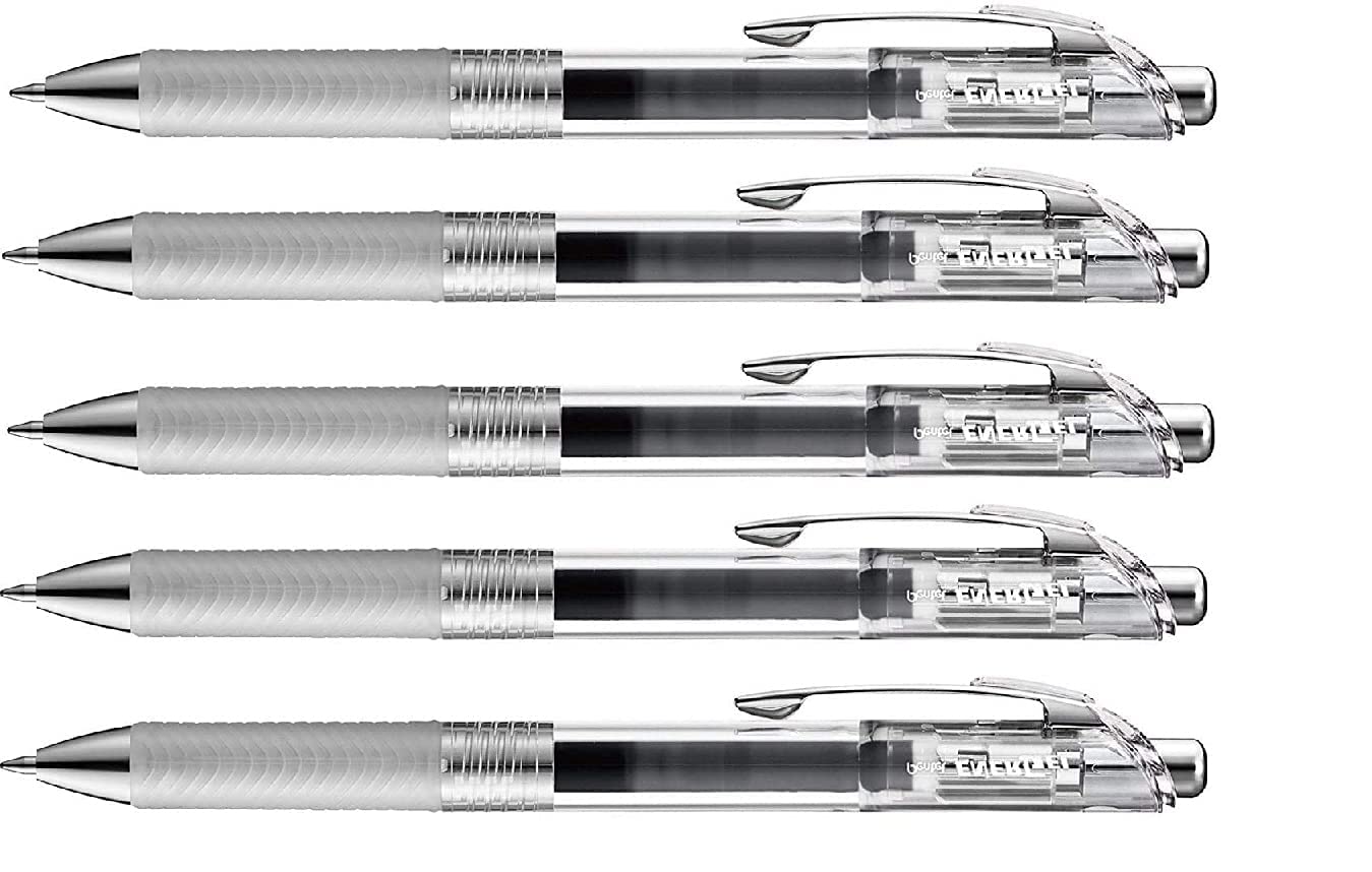 Pentel Energel Infree Gel Ink Ballpoint Pen 0.5Mm, Needle Tip, Black Ink, 5 Pen Set(Japan Import)