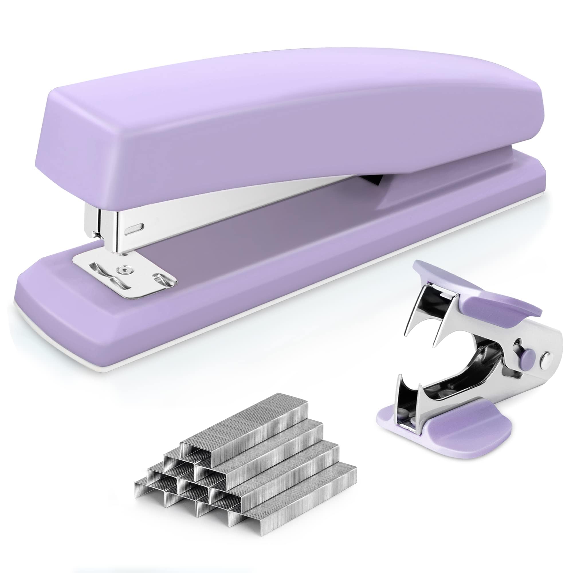 Deli Stapler, Desktop Stapler, Office Stapler, 25 Sheet Capacity, Includes 1000 Staples And Staple Remover, Purple