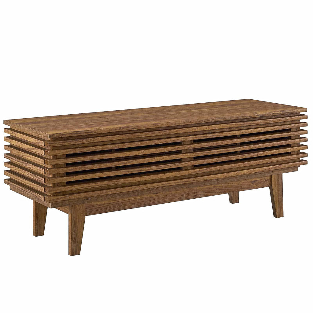 Modway Render 46" Mid-Century Modern Low Profile Tv Stand In Walnut, 46 Inch