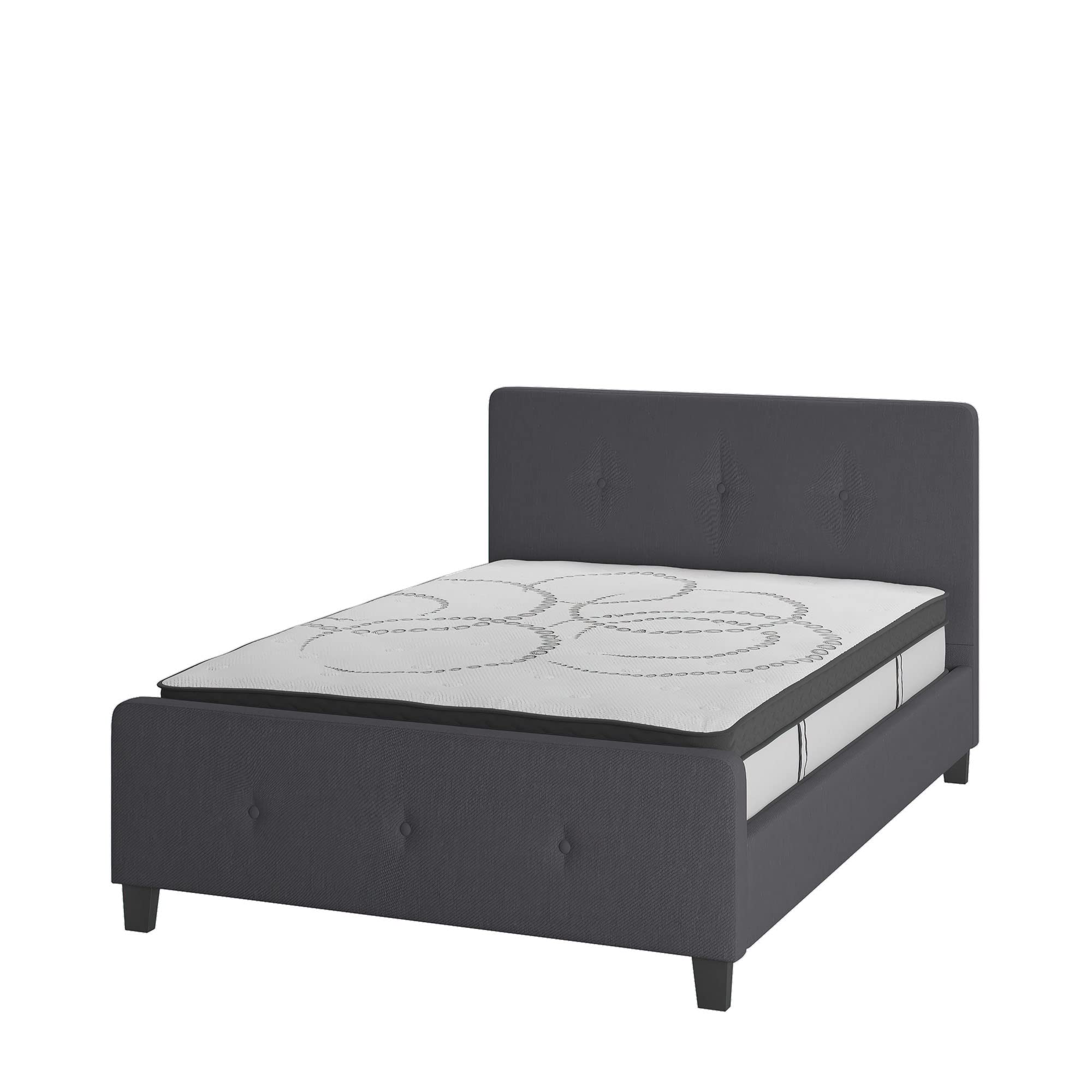 Flash Furniture Tribeca Full Size Tufted Upholstered Platform Bed - Thumbnail 4