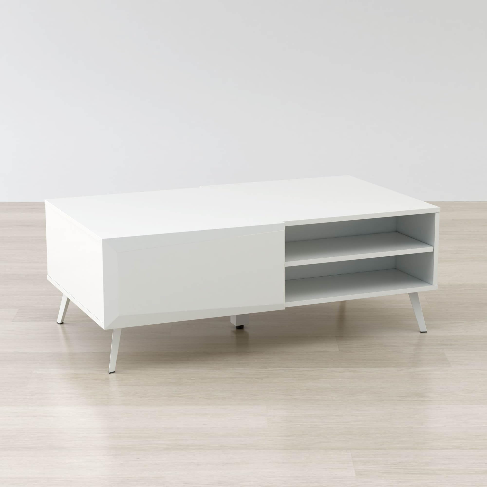 Anderson Teak Altus 43" Gloss White Coffee Table, Rectangle