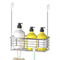 DELLAN Hanging Shower Organizer, Shower Rack with Hooks Over the Door, Bathroom Shower Caddy and Basket