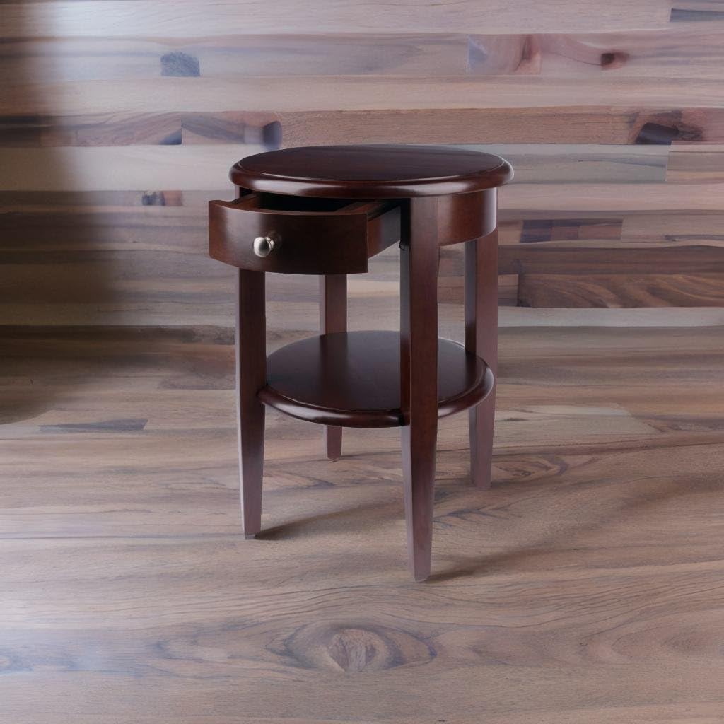 Ergode Wood Stafford End Table | Classic & Contemporary Design | Oyster Gray Finish | Drawer & Shelf | Solid & Composite Wood | 19.9' W x 18.9' D x 22' H (16018-VV) (94217-VV)