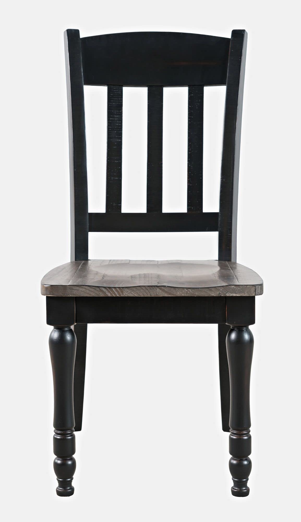 Jofran Madison County Reclaimed Solid Wood Slatback Farmhouse Dining Chair (Set of 2), Vintage Black