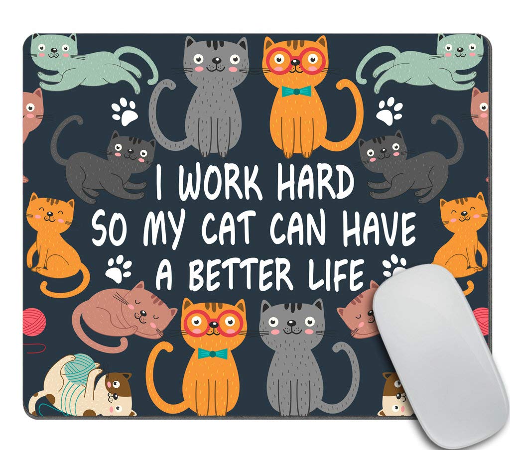 Amcove Mouse Pad Funny Cat Mousepad New Job Present Office Decor Cat Mouse Pad Cat Lady Present For Coworker Cubicle Decor Offic