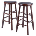 Winsome Shelby 2-Piece Swivel Counter Stools, 25 in, Walnut, Solid Wood