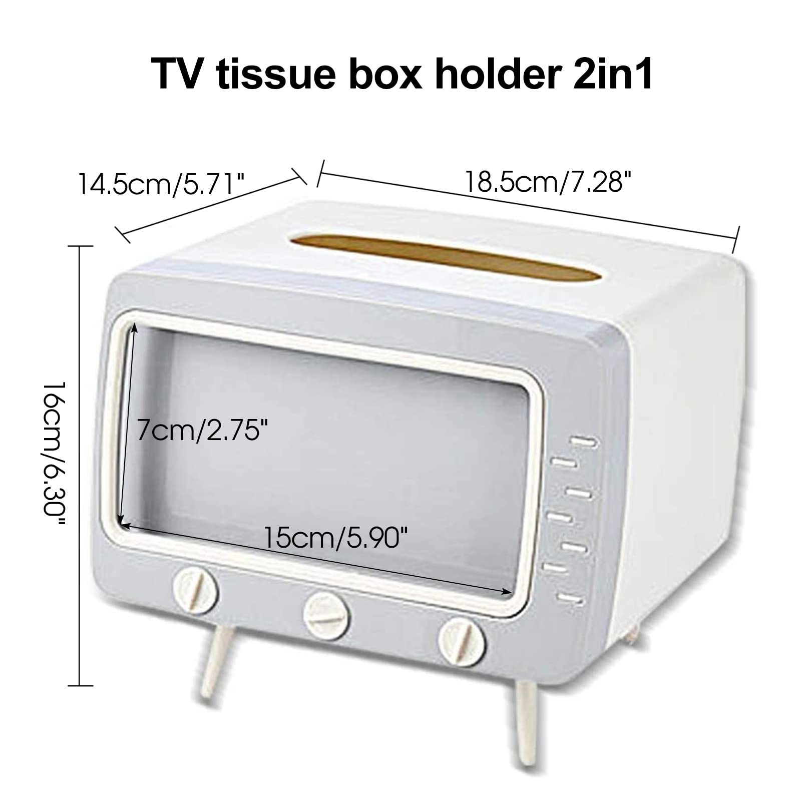 Sgvahy Tissue Box Holder Retro Tv Tissue Box Cover Cute And Practical Cell Phone Holder Tampon Holder For Bathroom, Kitchen, Bed