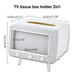 Sgvahy Tissue Box Holder Retro Tv Tissue Box Cover Cute And Practical Cell Phone Holder Tampon Holder For Bathroom, Kitchen, Bed