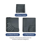 Twin Size 3 Piece Sheet Set - Extra Soft, Breathable & Cooling Sheets - Hotel Luxury Durable Bed Sheets For Women & Men - Deep Pockets, Easy-Fit & Wrinkle-Free Sheets - Slate Blue Oeko-Tex Bed Sheets