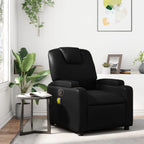 vidaXL Massage Recliner Chair - Black Faux Leather with Comfortable Padded Seat, Manual Reclining, Vibration and Durable Frame -Centerpiece Living Room Lounge Furniture, 3205543