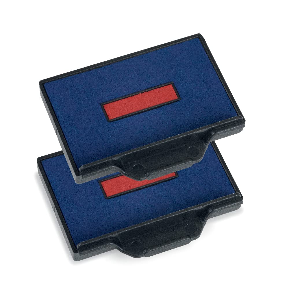 Trodat Replacement Ink Pads 6/56/2 - Pack Of 2 - Red/Blue - For The Professional 5460, 5460/L And 5465