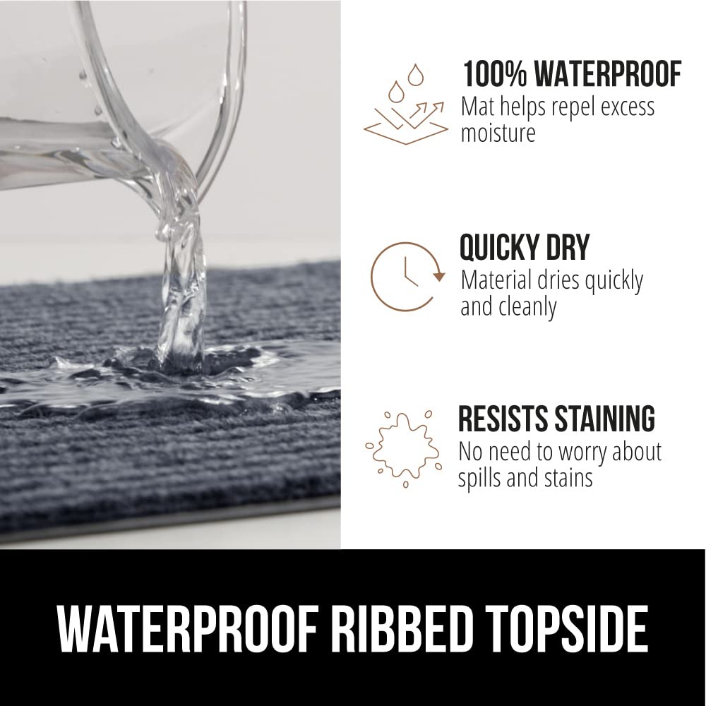 Gorilla Grip Waterproof Heavy Duty Traffic Guard Doormat, Stain And Fade Resistant, Durable Rubber, Low Profile Door Mat, Shoe Scraper, Welcome Mats For Entry, 29X17, Gray