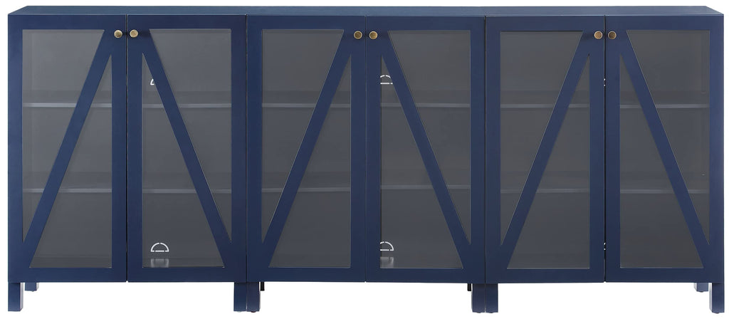 Crosley Furniture Cassai 3-Piece Entertainment Center Tv Stand, Media Console, Vinyl Record Storage, Navy
